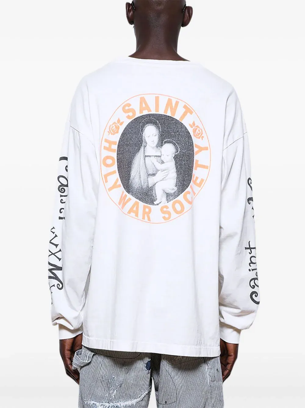 #SA68 SAINT pure cotton long-sleeved T P156 Color: White Size: S-XL